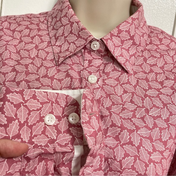 ORVIS Pink Button Up Front Collared Shirt Top Leaves Leaf Design Womens Size 10 - Picture 11 of 16